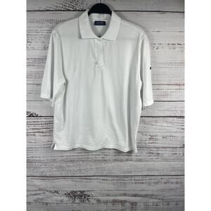 Saint James Polo Shirt Men's Large White Stretch Classic Short Sleeve Casual